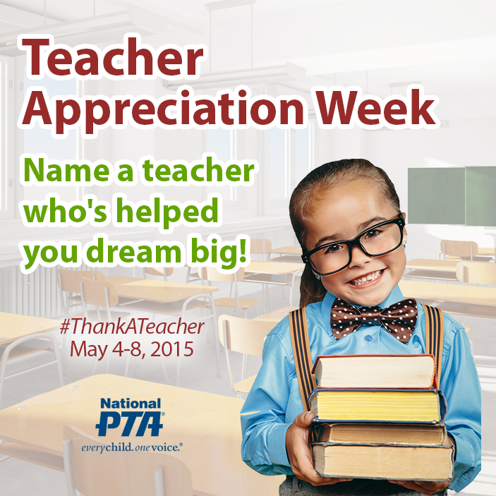 deborahgist's tweet photo. MT “This week is #TeacherAppreciationWeek! Share a teacher who helped you dream big. #ThankATeacher http://t.co/0Hq1UoxsNY” via @NEAToday