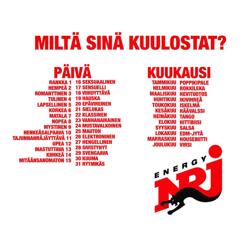 Syntymäaikasi määrittelee millainen biisi sinä olet! Kokeile ja kerro se meille! 🎤🎶 #nrjfi #birthday #miltäkuulostat