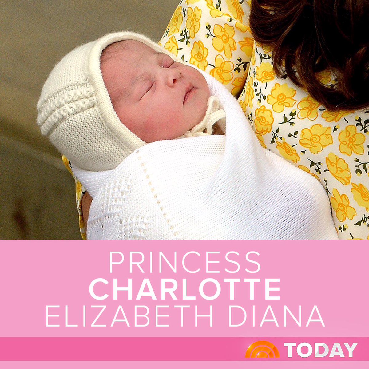 TODAYshow's tweet photo. Introducing Her Royal Highness Princess Charlotte of Cambridge! #RoyalBaby http://t.co/HCcD7LArs5