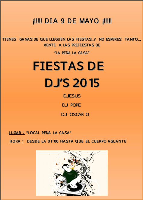 Isaac_MorCal's tweet photo. Fiesta de DJ'S en @2008lacasa !! Sábado 9 a partir de la 01:00h con los DjS:
@ferreras7jesus 
@Popeone89 
#OscarQ http://t.co/6i1QQ0YwAE