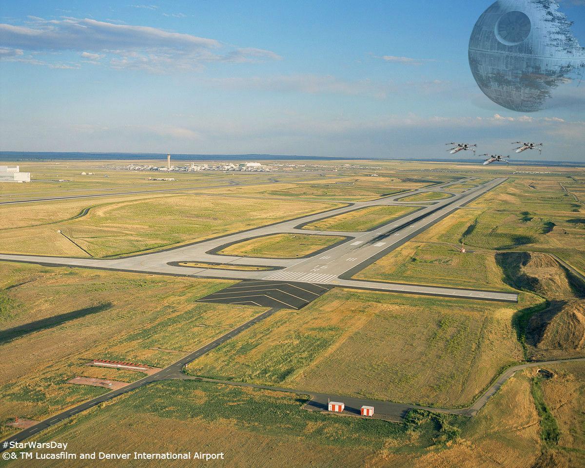 DENAirport's tweet photo. DIA, connecting you with places far, far away... #StarWarsDay https://t.co/dAz6RrxIO4 http://t.co/DTxPzAioLi