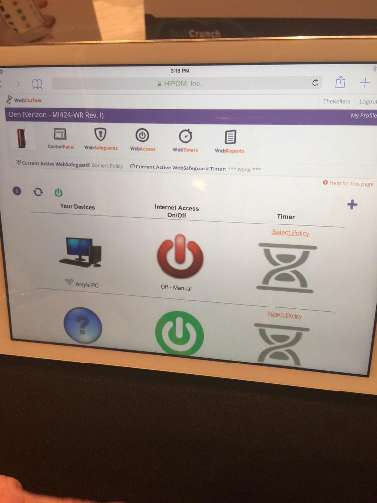 #Showcase vendors #TCDisrupt: <a href="/WebCurfew/">WebCurfew</a> Allows parents to create web rules for their children on devices used. #STEM
