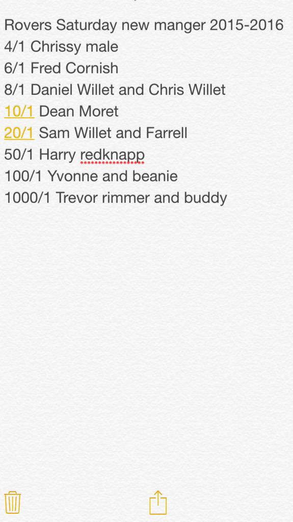 Rumours round salterns that bell and Newport will be sacked at press conference at farm house tomorrow !  #betfair