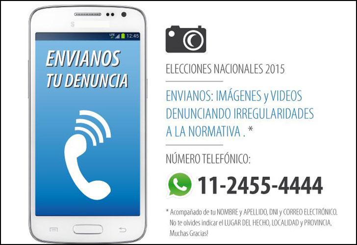 perfilcom's tweet photo. Ahora se puede denunciar fraude electoral por WhatsApp → [http://t.co/qOCTaiGG2e] http://t.co/9ttPZaCKfc