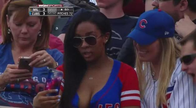 Bleacher Report on X: VIDEO: Camera awkwardly catches a Cubs fan trying to  get the perfect selfie   / X