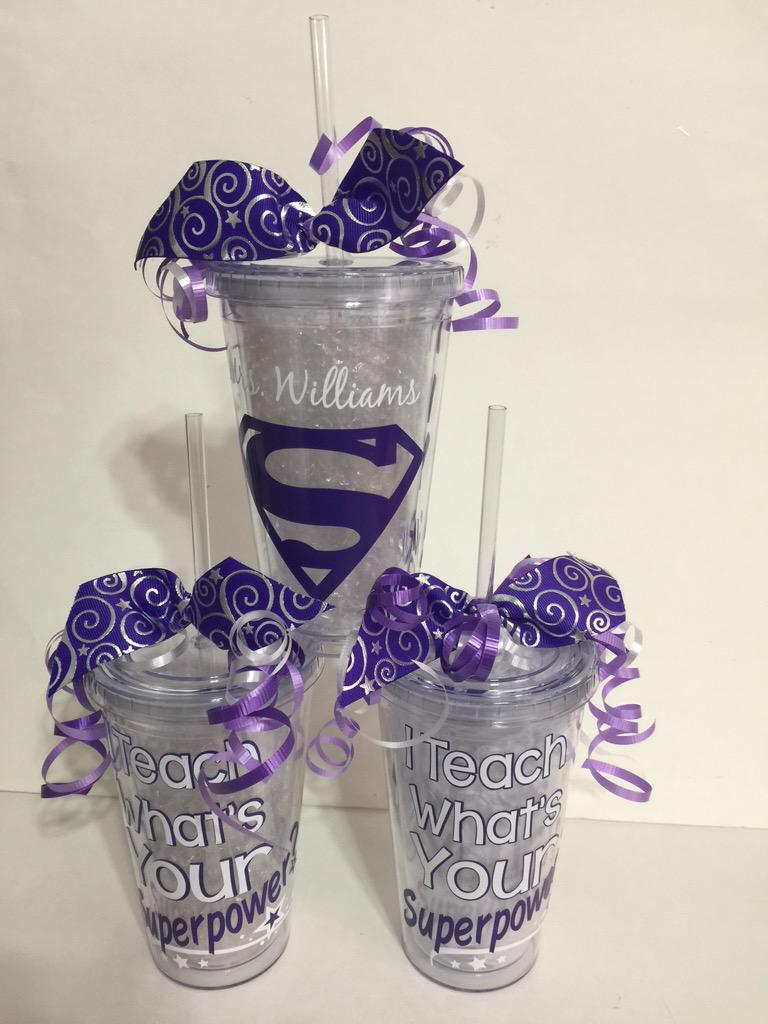 runnerdecals's tweet image. Teacher appreciation tumblers. "I teach what's your Superpower?"