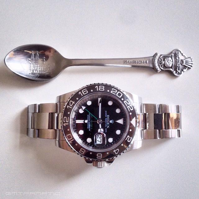 gmtfanatic's tweet photo. Rolex Spoon x Rolex GMT Master II http://t.co/b5sx0U9lBC