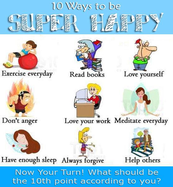 Hellozon's tweet photo. 10 ways to be Super #happy

#Life #Happiness #Health #tips 

Like ► http://t.co/AhViAgVkKC http://t.co/A0FU3bCIBG