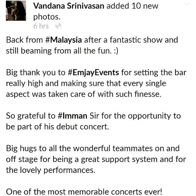 SSG_Entmt's tweet photo. #compliment #singer #VandanaSrinivasan #SSGEntertainment http://t.co/XDRhxDkEEA