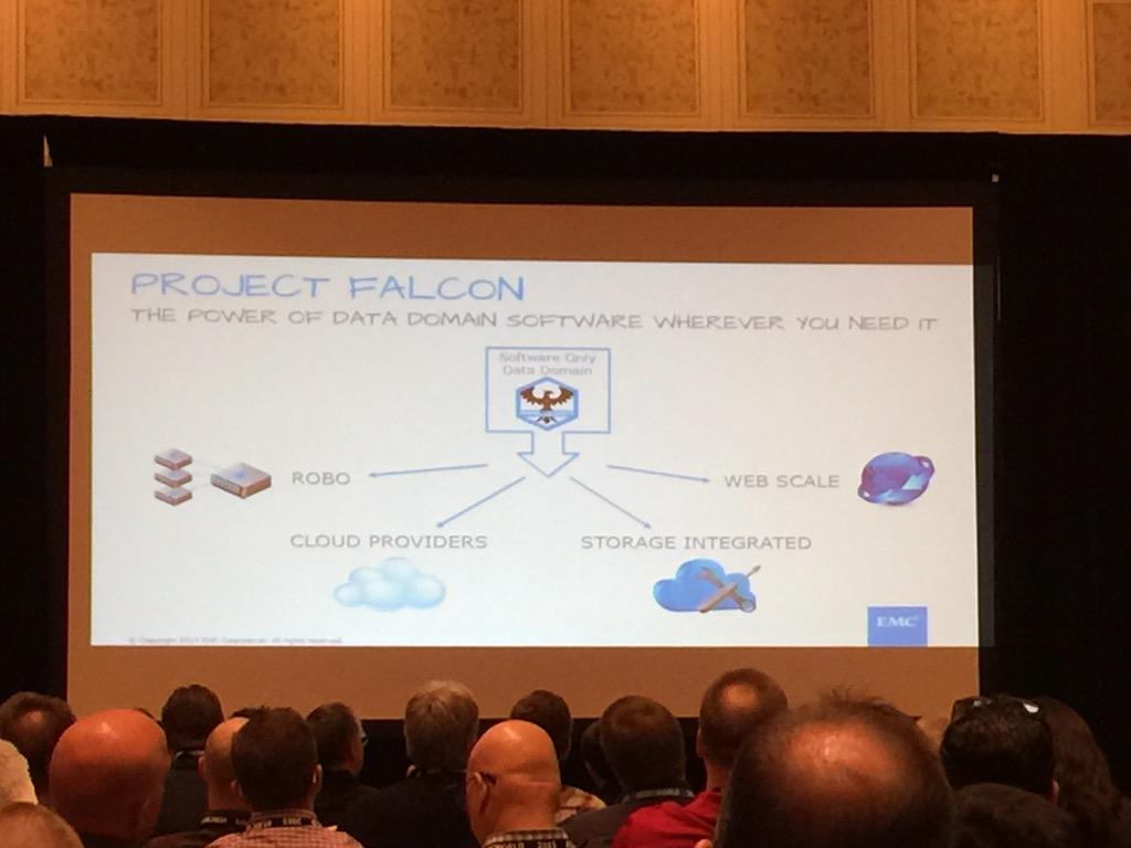 FreddieSchindle's tweet image. #ProjectFalcon #EMCWORLD  @ThinkAheadIT Software only data domain under development...