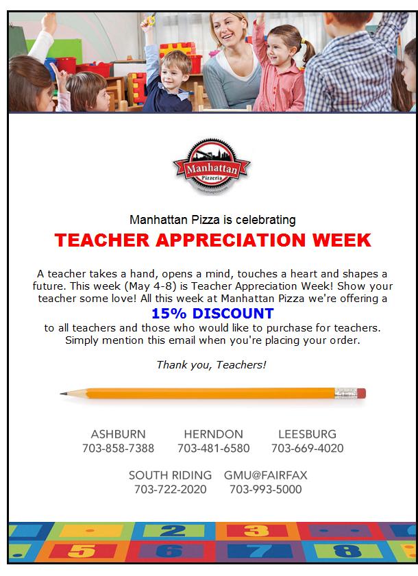 Manhattan_Pizza's tweet photo. We're Celebrating Teacher Appreciation Week! http://t.co/I6wo9Srplk http://t.co/B6UGcBWQ4c
