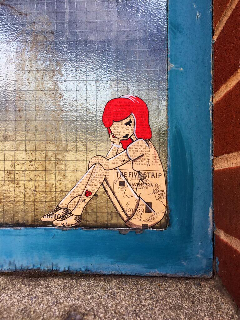 djcolatron's tweet photo. Always a pleasure to have @C_3_ back in #Birmingham : #Digbeth #streetart #pasteup #wheatpaste #graffiti #redhead http://t.co/I00EJyOSiJ