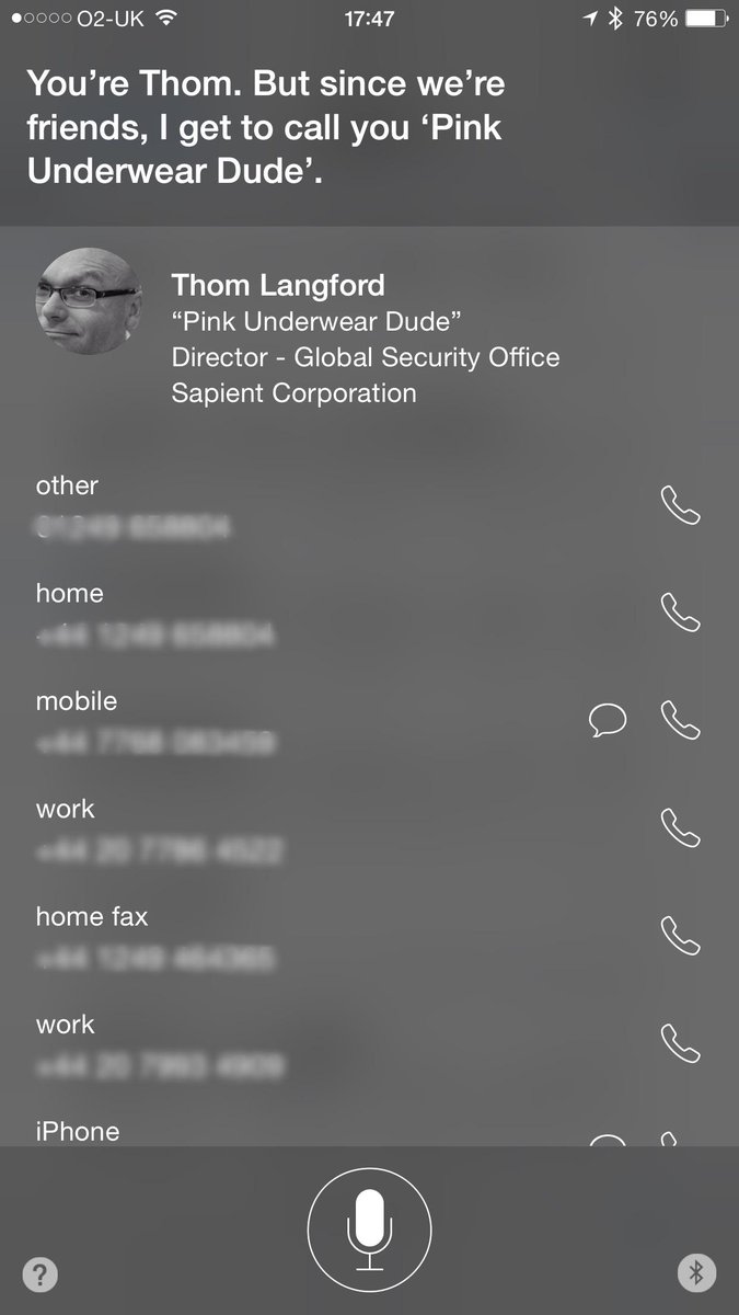 ThomLangford's tweet photo. Never let your adolescent son play with Siri on your iPhone #dadmistake http://t.co/ODWPqDJqCO