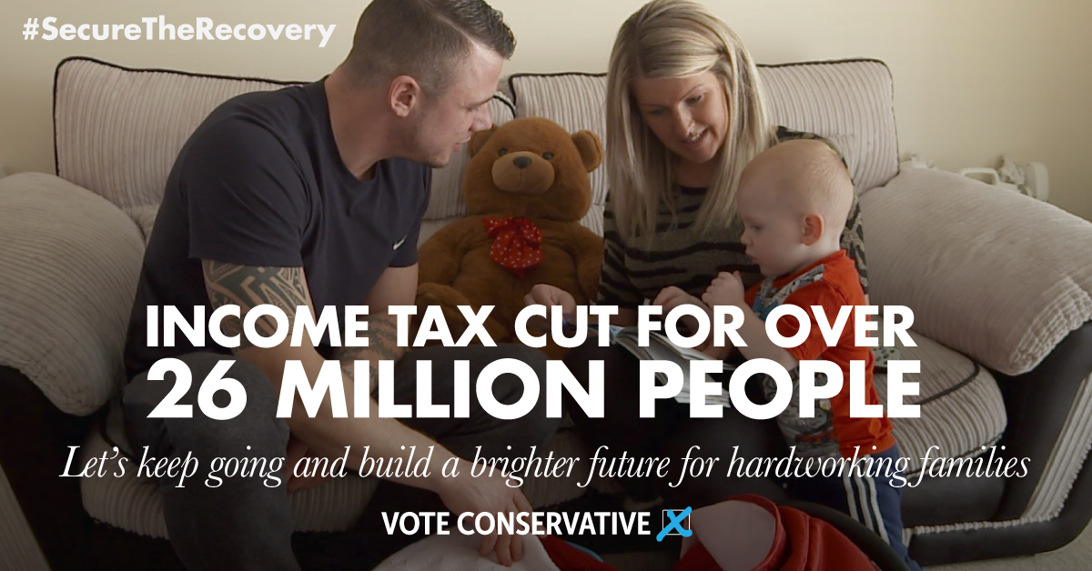 Conservatives's tweet image. RETWEET: Our plan is securing a brighter future for families across Britain. Let's keep going and #SecureTheRecovery.