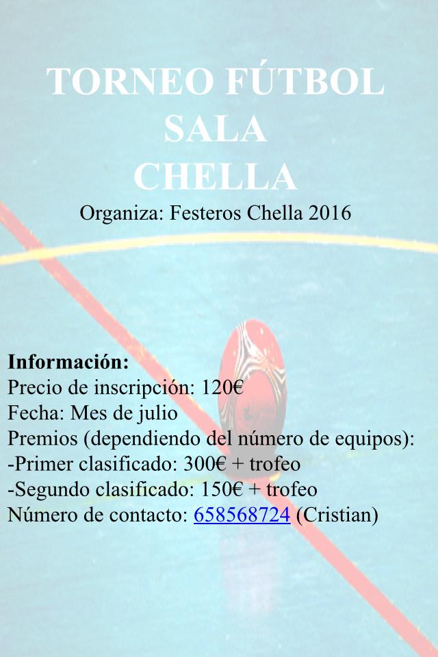 festeros_2016's tweet photo. TORNEO FÚTBOL SALA CHELLA http://t.co/a7KxOiDtvS