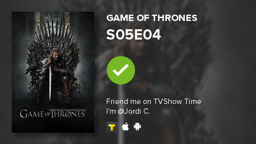 Melindro12's tweet photo. Acabo de ver el episodio S05E04 de Juego de Tronos! http://t.co/Q2xSwOIyUO #tvshowtime http://t.co/qg69mwaJ3c