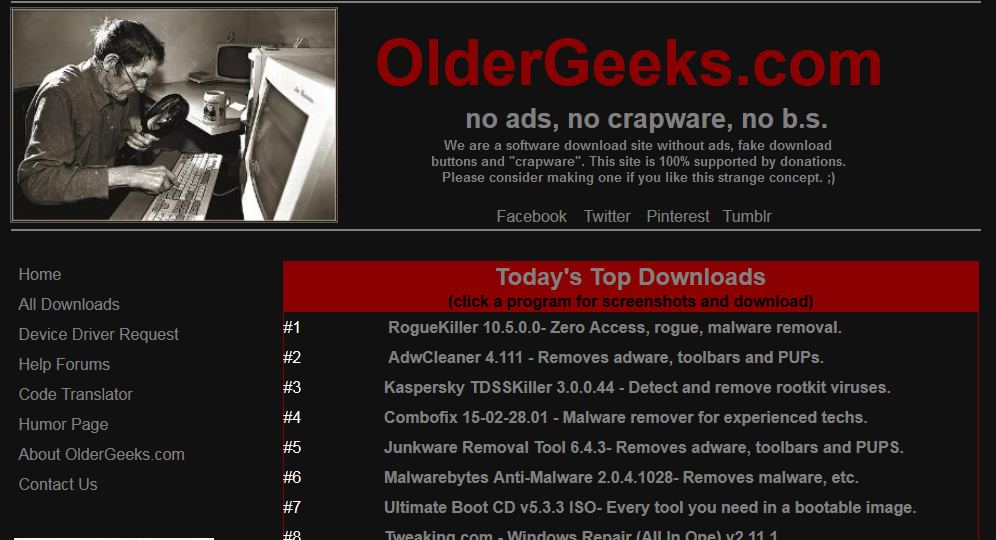 GeekOnTheLoose's tweet image. 1,115 freeware programs/games and not a single stinkin' ad. Check us out-&amp;gt; OlderGeeks.com  RT? #SmallBizForce