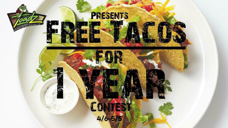 ToadzBar's tweet image. This Saturday we do our drawing for FREE TACOS FOR 1 YEAR! 🙏