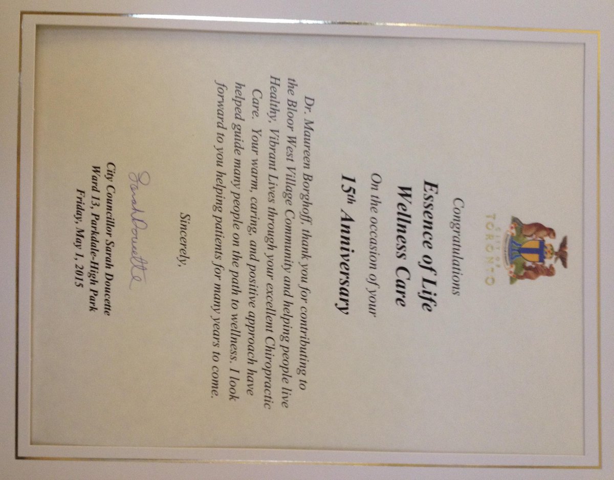 Essenceoflife4's tweet photo. Thank you to @DoucetteWard13 for the City of Toronto recognition for 15yrs of service @BWVbia ! http://t.co/ciAMfemH2Q