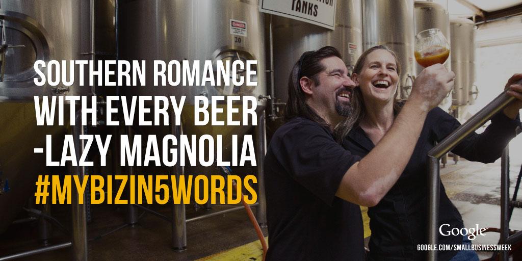 GoogleSmallBiz's tweet photo. Tell us your #MyBizIn5Words stories this week. @LazyMagnolia has a great one. http://t.co/RA4mWseQ9h #SBW15 http://t.co/lRsIqktWrS