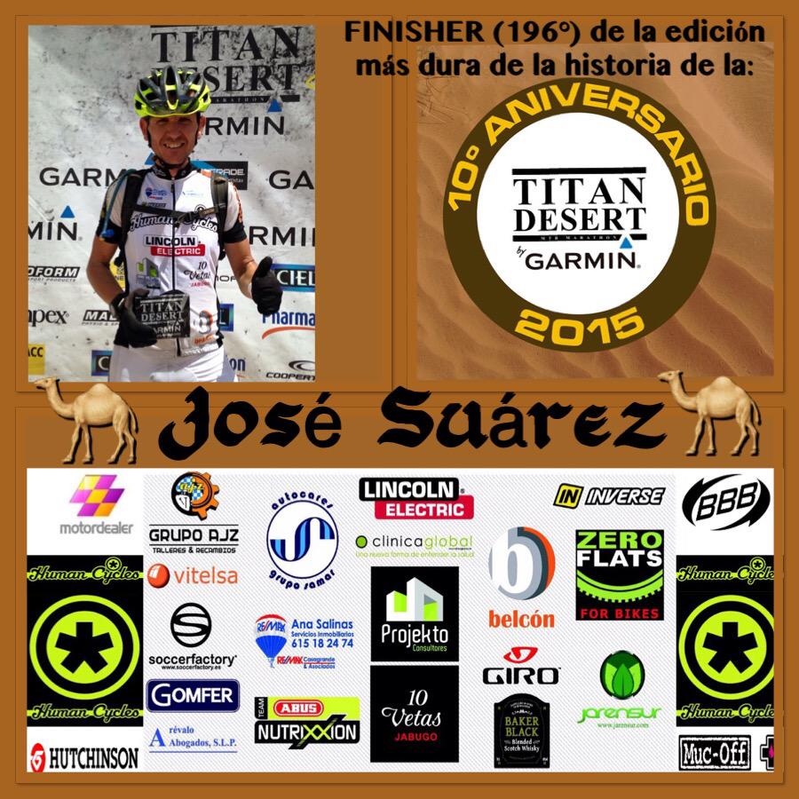 <a href="/JoseSuarezJasp/">José Suárez</a> FINISHER 196° de la Titan Desert 2015. Enhorabuena #TitanJasp
<a href="/CLINICAGLOBAL/">CLINICA GLOBAL</a> <a href="/Vinafiel/">Viñafiel</a> @grupovitelsa