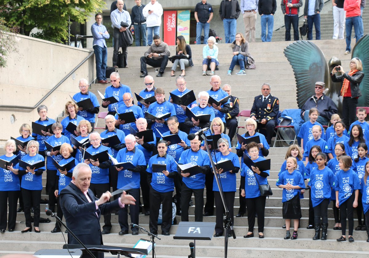Thanks to all who visited Robson Square today to listen to this year's #MusicMonday anthem! #MMweareone #MMvan15