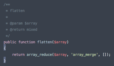 augustRushIsBad's tweet image. Super nifty little function for flattening a one level deep array #array_reduce #array_merge