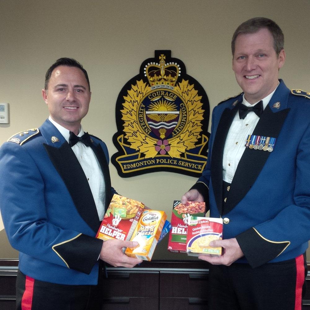 #EPS is proud to support the #beauties4yegFB #foodbucketchallenge. Supt Jubinville &amp; DC Simpson donate in their best!