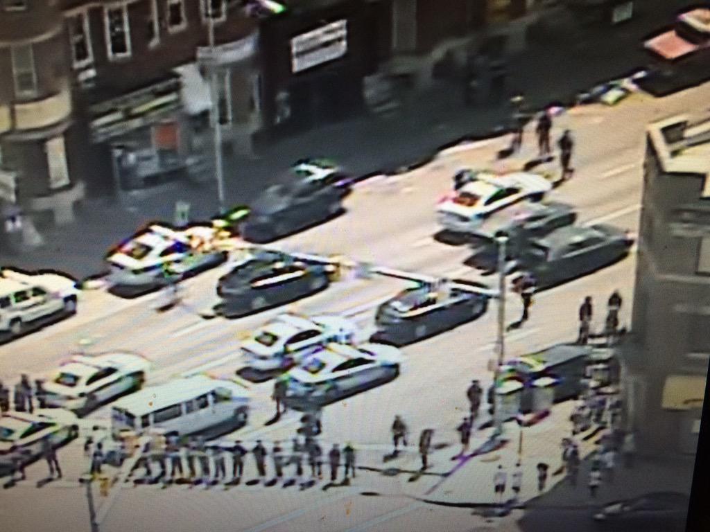 megganphone's tweet photo. Significant police presence at North &amp; Penn, where multiple "signal 13s" (officer in distress) went out @cbsbaltimore http://t.co/B3uSrsDiNo