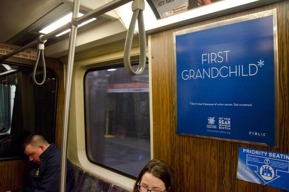 ColonCancerCoal's tweet photo. MT @agency672: @GYRIG subway cards are up on Boston "T". #PVBLICF @PvblicF #outofhome #OOH #outdooradvertising http://t.co/xccX0oYABq