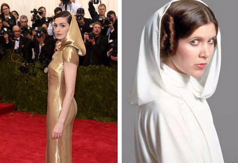 BuzzFeed's tweet photo. 8 Things Anne Hathaway Looked Like At The #MetGala http://t.co/1ZBmk5mEF2 http://t.co/yvSLXP1SiH