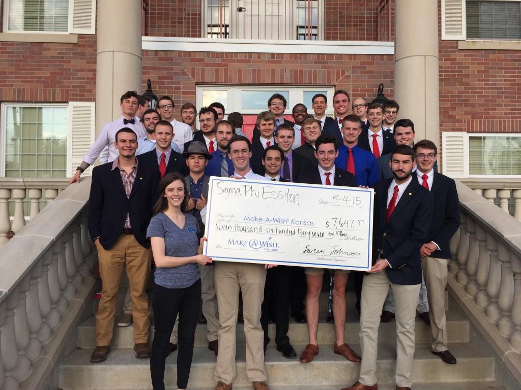 RTFCharity's tweet photo. We see you, @SigEp_WichitaSt! The brothers raised $7,647.87 for @MakeAWishKS! http://t.co/XpUT0gtjTs #Fundraising