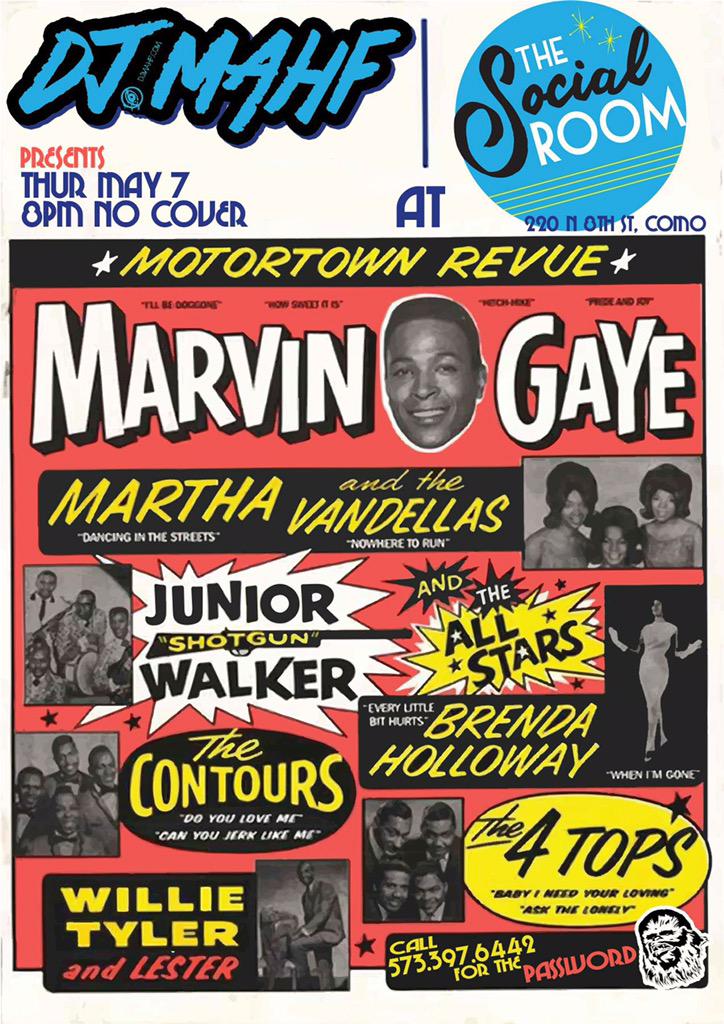 SocialRoomCoMo's tweet image. @DJMAHF takes it old school this Thursday. #motown