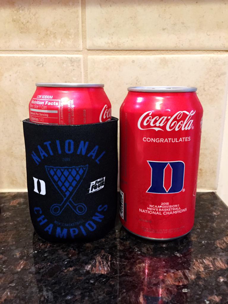 dukefanclee's tweet photo. Best damn @CocaCola I've ever tasted! #DukeBasketball #NationalChampions #DukeNation @ExKoozYourself #SeekingSix http://t.co/yvvRMxPf6l