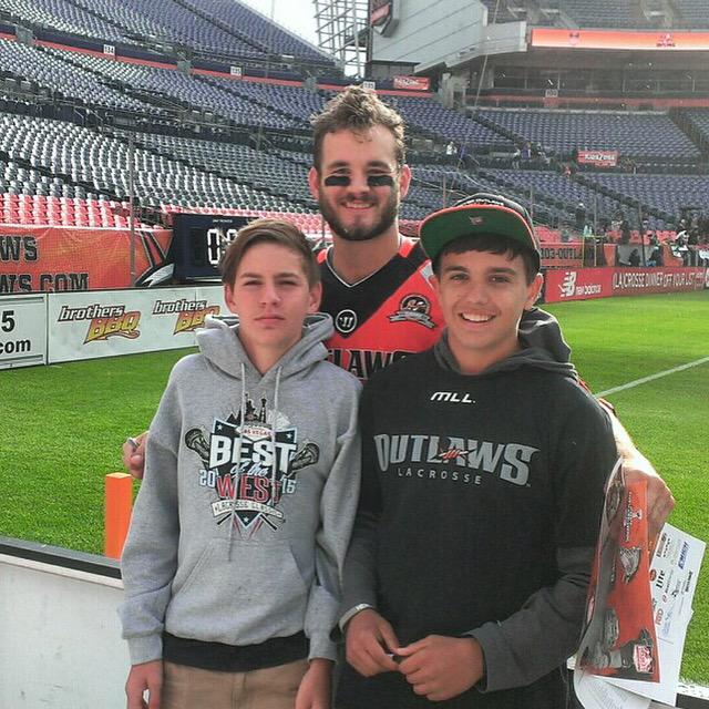 LacrosseForce's tweet photo. Couple @lacrosseforce boys with coach @mschmidty99 yesterday at the @denveroutlaws game. @barrickdeboni #IanMcfarlane http://t.co/V7vTms5Lnr