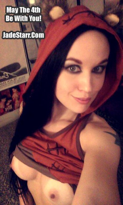 #MayThe4thBeWithYou ! Have an awesome #StarWarsDay everyone! Enjoy my naughty Ewok pic from last night