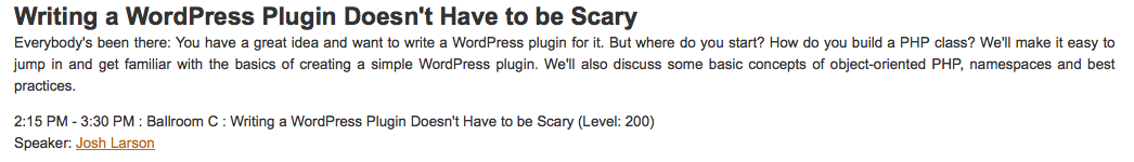 iowacodecamp's tweet photo. . @jplhomer will show you how writing a WordPress plugin doesn't have to be scary http://t.co/n33p6hcK2K