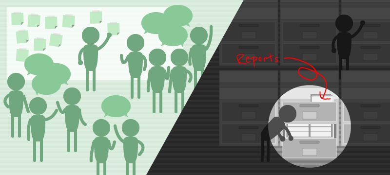 Conversations lead to actions, reports lead to filing cabinets bit.ly/1JMB0Vm By Chris Nodder <a href="/uxgrump/">Chris Nodder</a> #ux