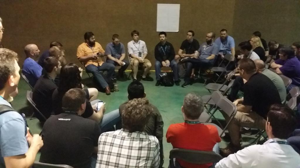 gauntlt's tweet photo. #devopsdays Security open spaces discussion: great to hear so many folks sharing/learning security in #DevOps! http://t.co/MEQ4xdrXl9