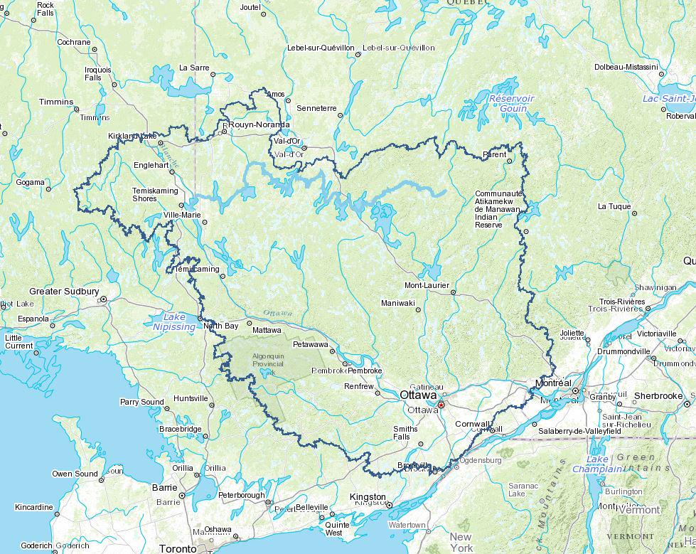 ottriverkeeper's tweet photo. #OttawaRiver watershed drains an area of 146,300 km2 - larger than England! Maps: http://t.co/Leb7idU2L0 http://t.co/KgrIZlMMcs