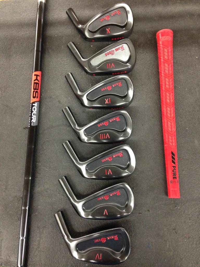 ScratchGolfClub's tweet image. Extra special thanks to our friends @KBSGolfShafts and @puregrips for making these the "darkest" irons in the galaxy!