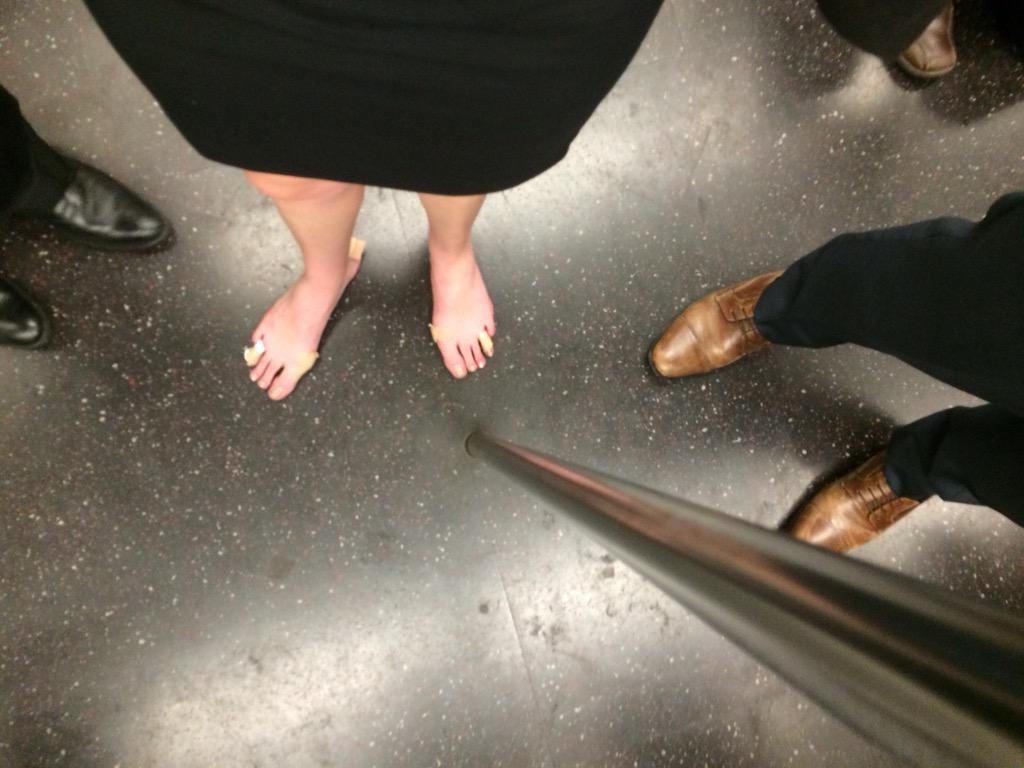 Claraleaf's tweet photo. Raising awareness about the silliness of heels #DtotheP #feminism #ouch @globalzero @LillyanneD http://t.co/K2W91eE0wy