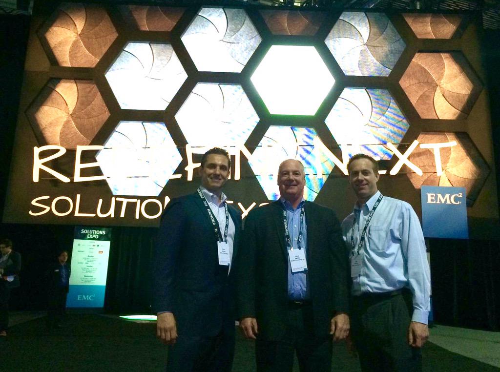 The Melillo team at #EMCWorld2015 <a href="/MJMMelillo/">Mark J. Melillo</a> <a href="/AmatoDean/">Dean Amato</a> <a href="/Staiber/">Joe Staiber</a>