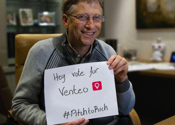 Venteoapp's tweet photo. @geroge Our good friend Bill want you to vote @venteoapp #pitchtorich #billVoteVenteo http://t.co/QtDgaOH5OF http://t.co/QVcfCrCL0p