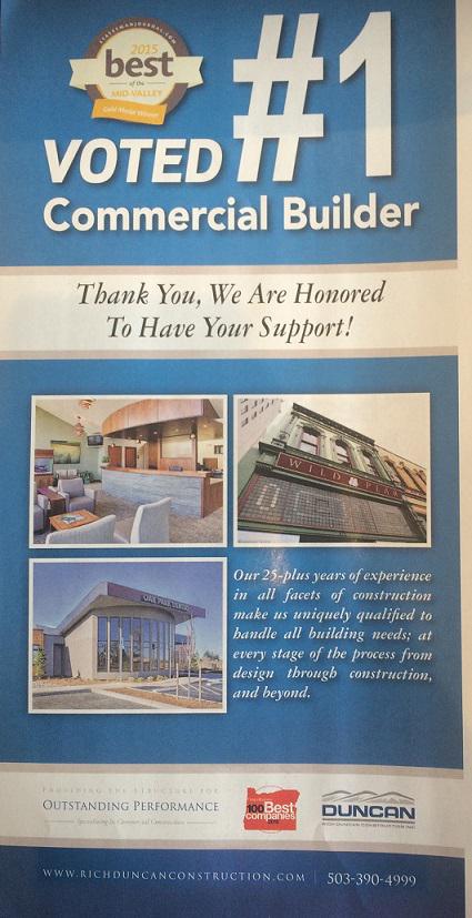 richduncanco's tweet image. Proud to announce we are the #goldmedalwinner in the #commericalbuilder category for #bestofthemidvalley 2015. #RDC