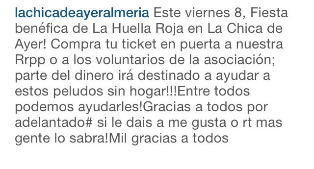 LaChica_DeAyer_'s tweet photo. Este viernes 8, Fiesta benéfica de La Huella Roja en La Chica de Ayer! Ayudemos entre todos!Mil gracias http://t.co/qvyGahfv8Q
