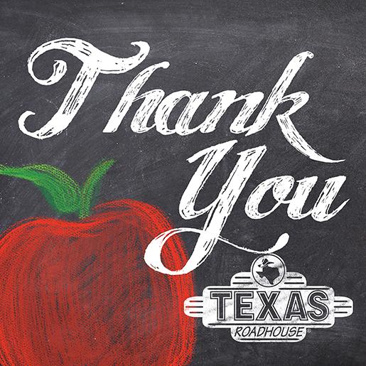 Texas Roadhouse on Twitter "It’s Teacher Appreciation Week! If you can