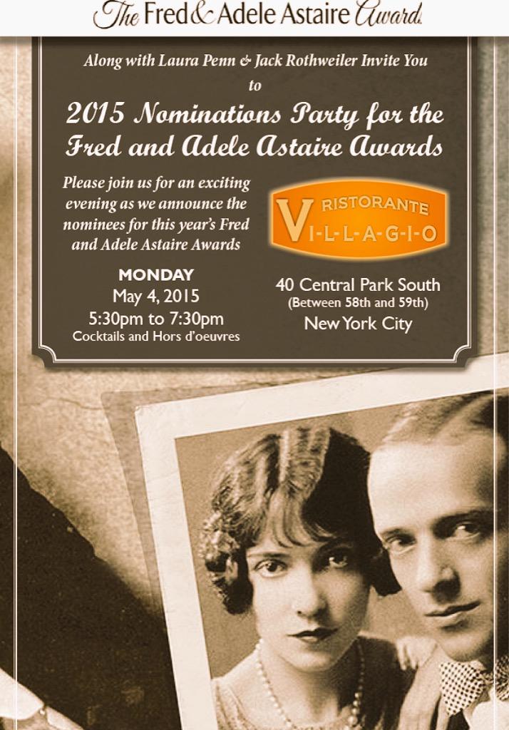 #nominations #Fred&AdeleAstaire Awards @randischatz @NYCDA @wendy_federman @ActorsAccess @Stage32online #Dance #actor