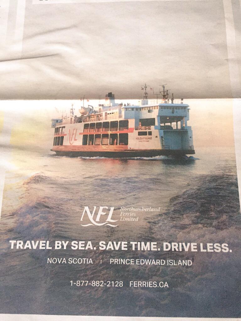 CottonCandrea's tweet photo. A beautiful ad for @NFLFerries in this months @BUZZpei! It's definitely the only way to visit #PEI http://t.co/Hg3YdLM9jO