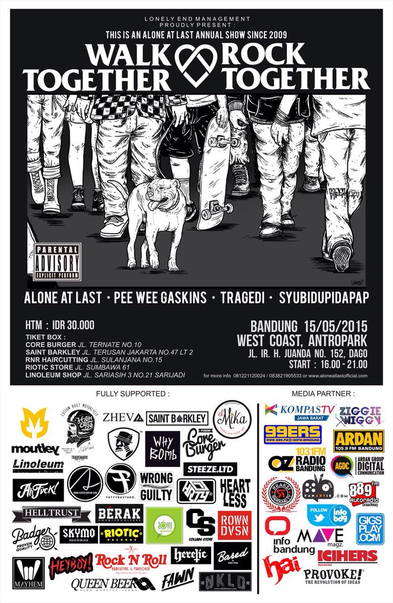 .<a href="/Alone_At_Last/">Alone At Last*</a> Concert HTM 30rb, Venue West Coast, Antropark Dago Bandung #WTRT2015